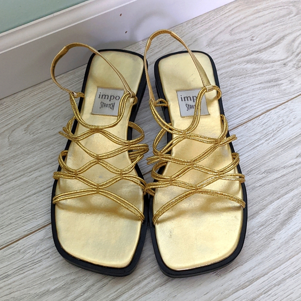 Impo Gold Strappy Sandals